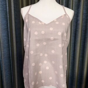 Polka Dot Pink Spaghetti Strap Women's Top NWT